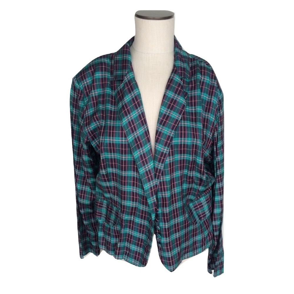 NWT Medium Rue 21 Tartan Plaid rayon Blazer Jacket